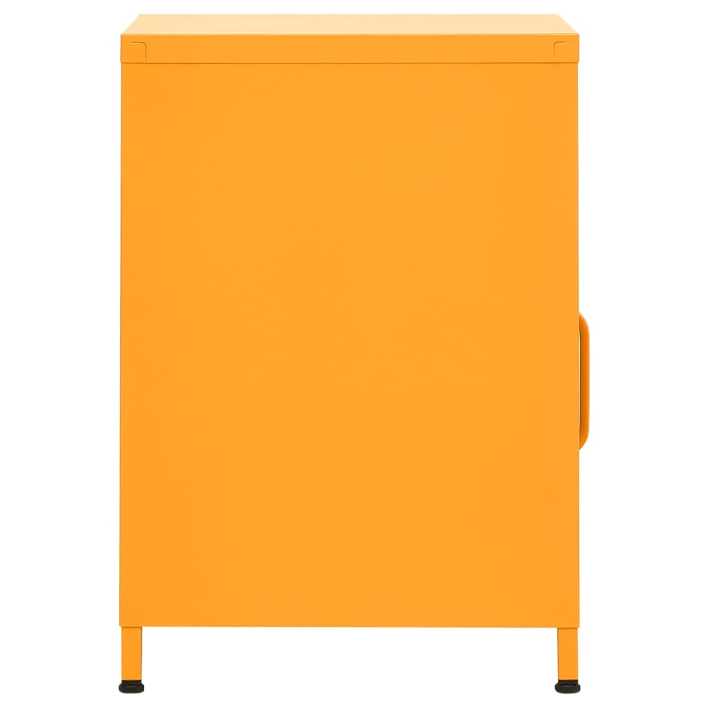 Tables de chevet, lot de 2, acier, jaune moutarde, 35 x 35 x 51 cm