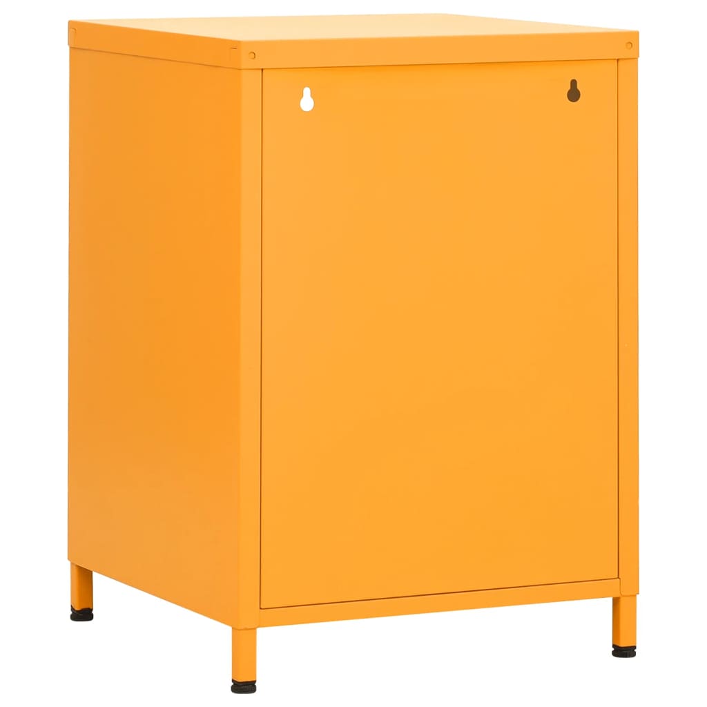 Tables de chevet, lot de 2, acier, jaune moutarde, 35 x 35 x 51 cm