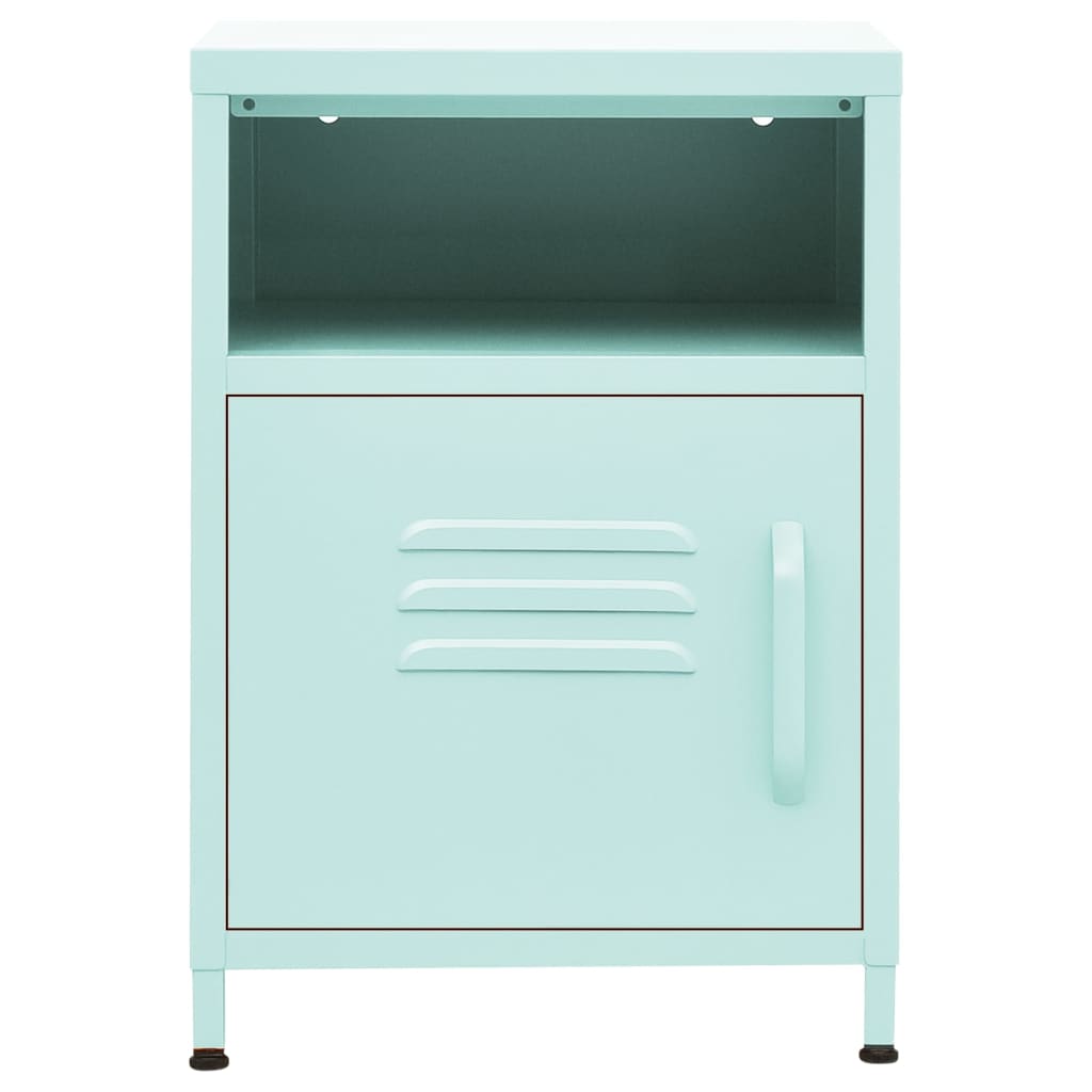 Tables de chevet, lot de 2, vert menthe, 35 x 35 x 51 cm, acier