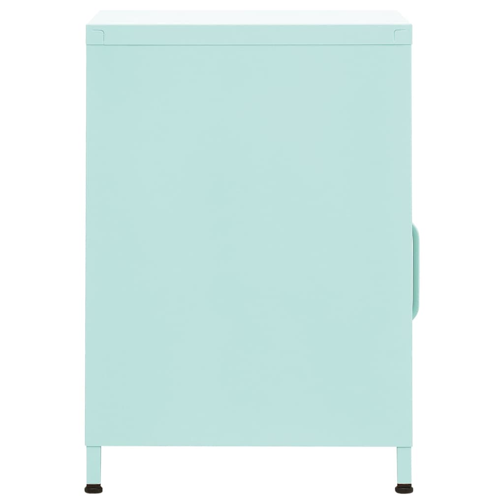 Tables de chevet, lot de 2, vert menthe, 35 x 35 x 51 cm, acier