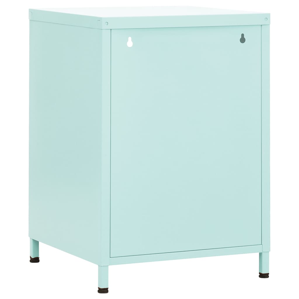 Tables de chevet, lot de 2, vert menthe, 35 x 35 x 51 cm, acier