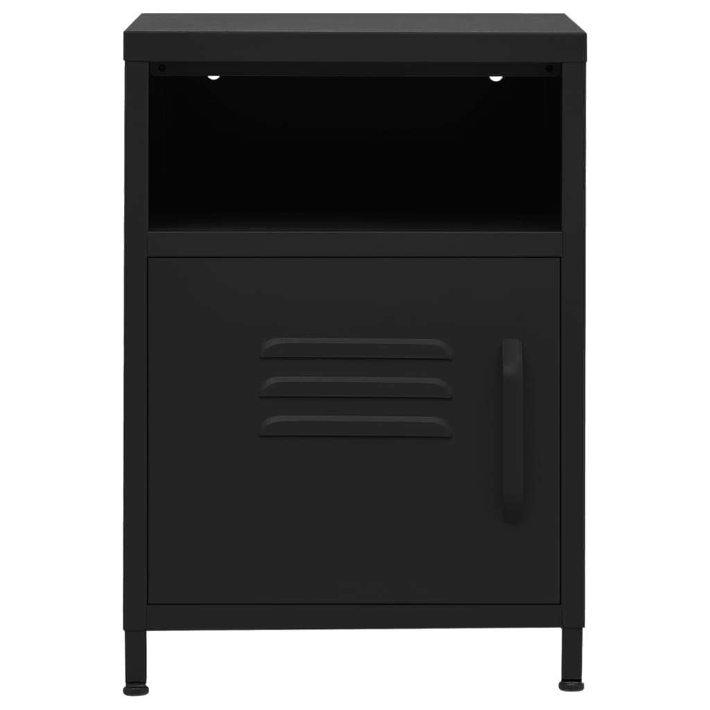 Tables de chevet, lot de 2, noir, 35 x 35 x 51 cm, acier