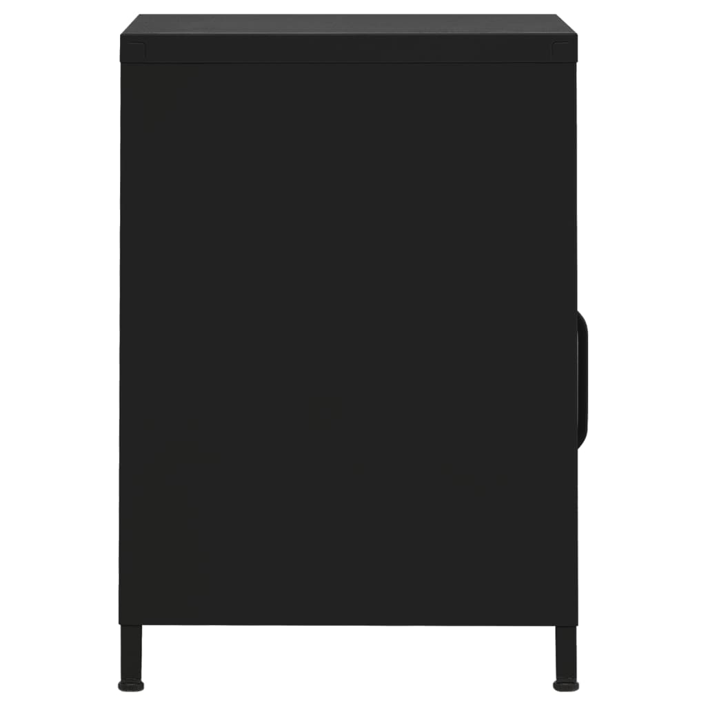 Tables de chevet, lot de 2, noir, 35 x 35 x 51 cm, acier