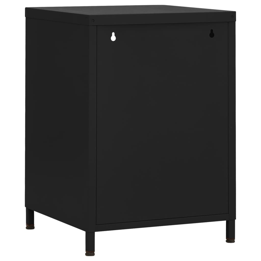 Tables de chevet, lot de 2, noir, 35 x 35 x 51 cm, acier