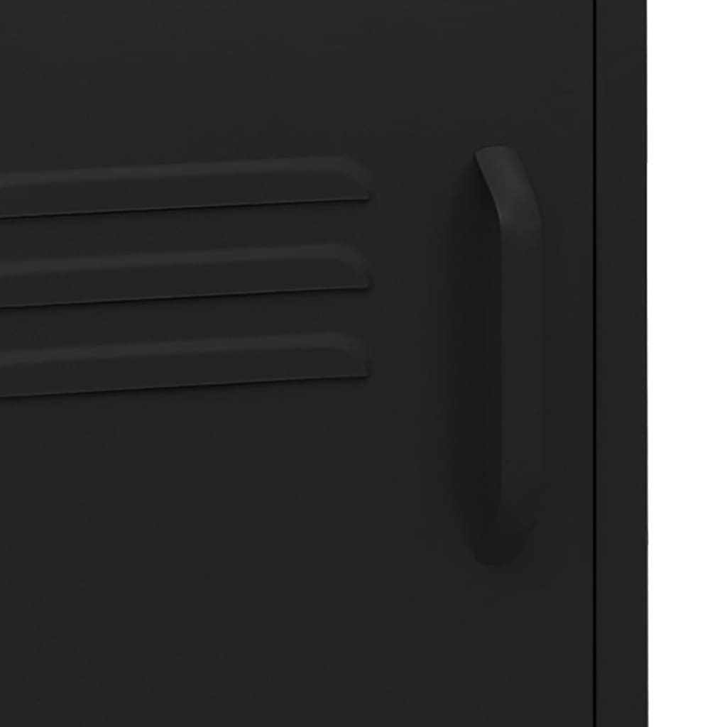 Tables de chevet, lot de 2, noir, 35 x 35 x 51 cm, acier