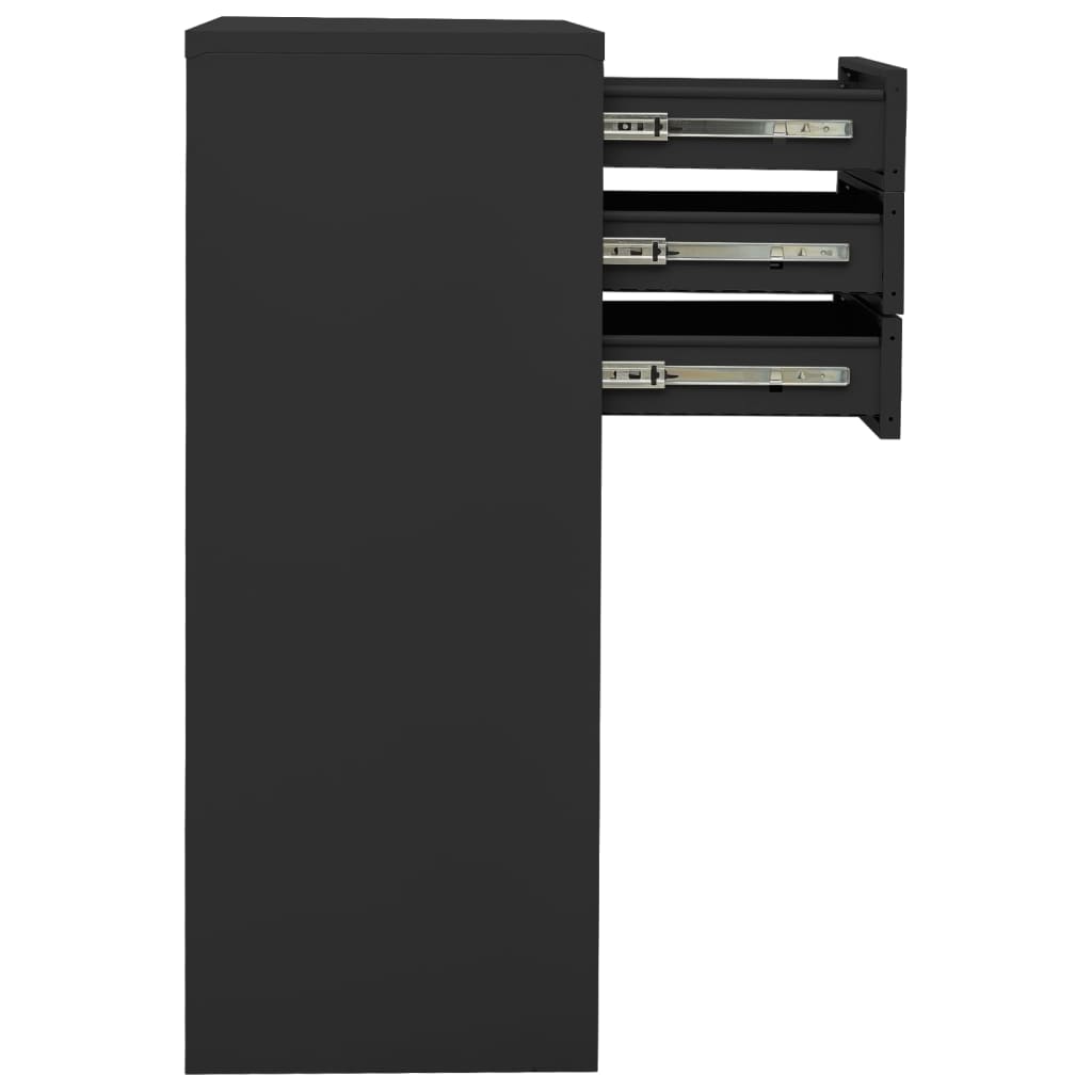 Armoire de bureau avec jardinière anthracite 90x40x125 cm acier