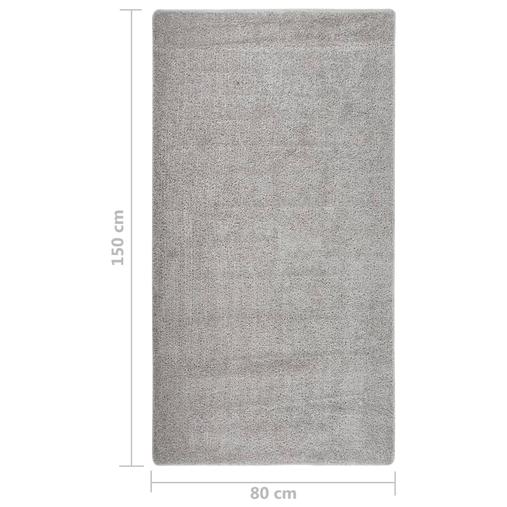 Shaggy rug light grey 80x150 cm non-slip
