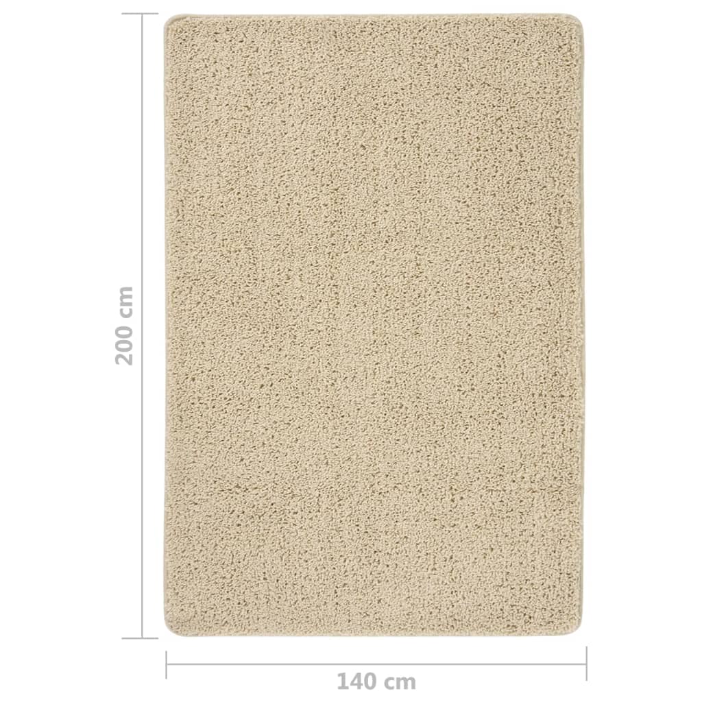 Shaggy rug cream 140x200 cm non-slip