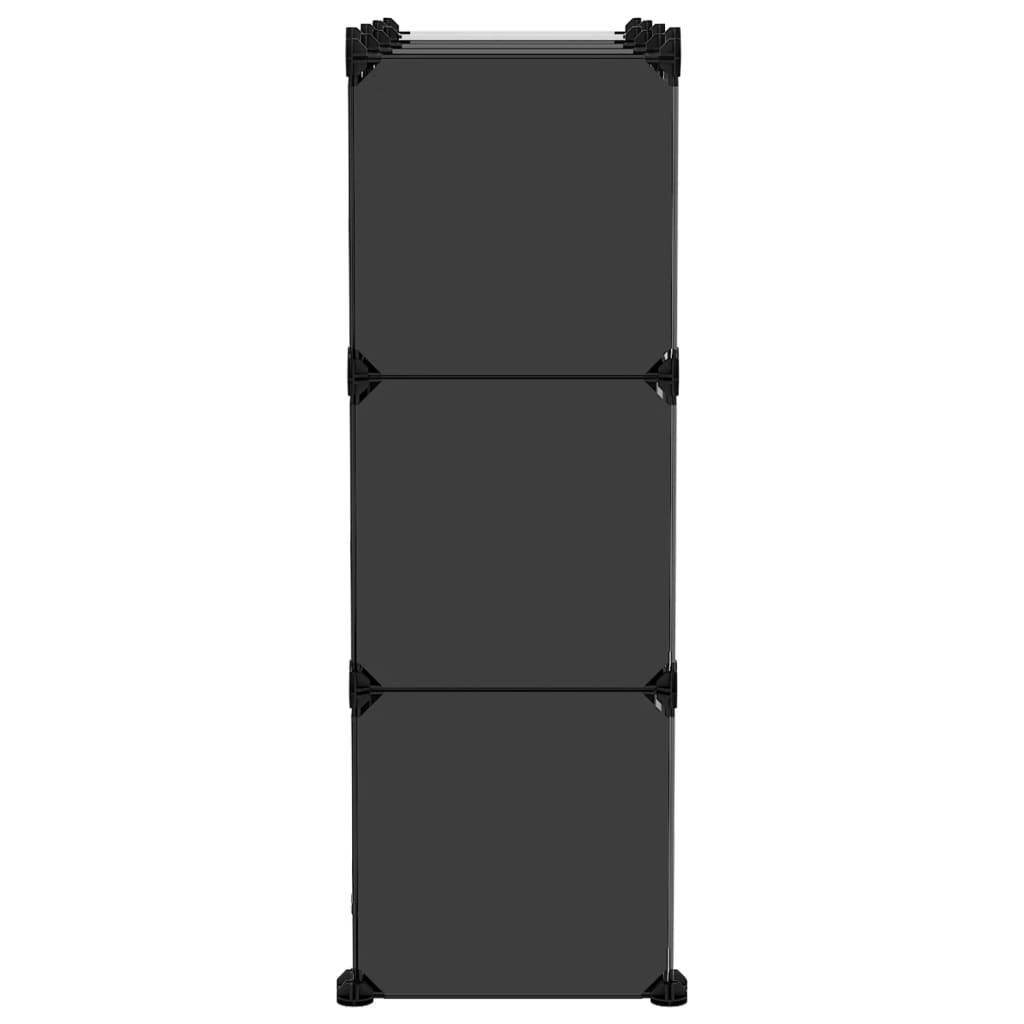 Système d'étagères avec 9 cubes et portes en PP noir