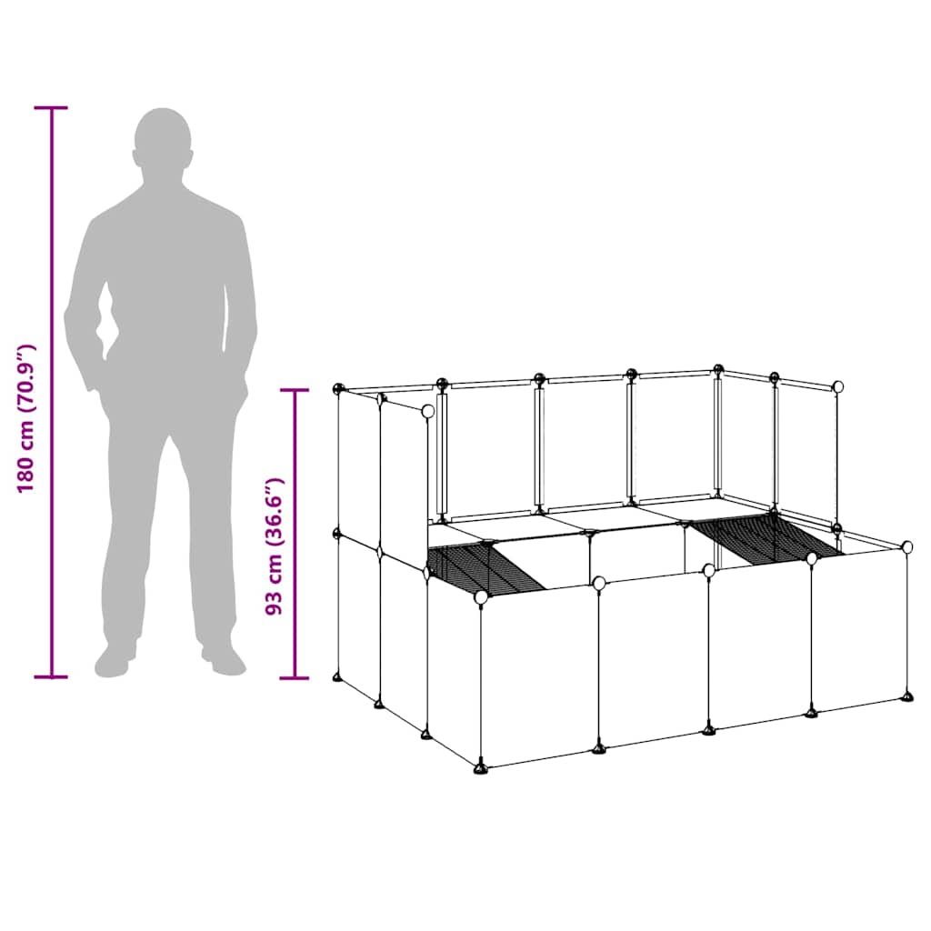 Kleintierkäfig Transparent 143x107x93 cm PP und Stahl
