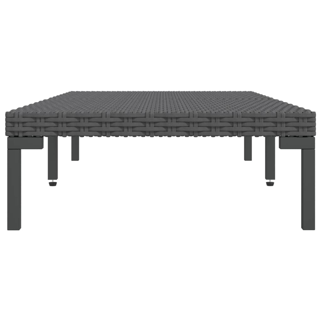 Garten-Couchtisch Dunkelgrau Halbrundes Poly Rattan
