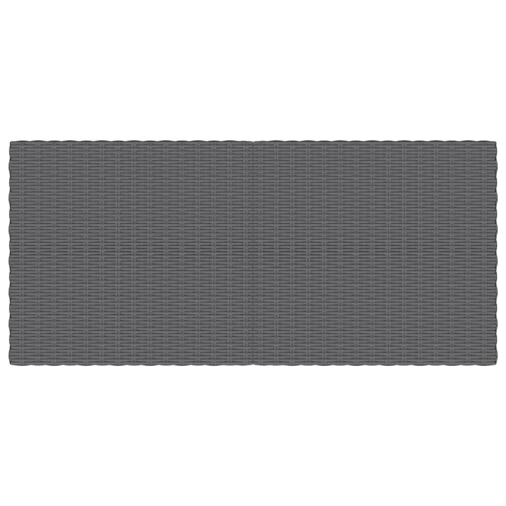 Garten-Couchtisch Dunkelgrau Halbrundes Poly Rattan