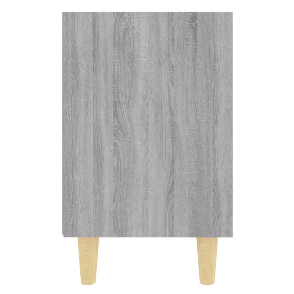 Nachttische mit Massivholz-Beinen 2 Stk. Grau Sonoma 40x30x50cm