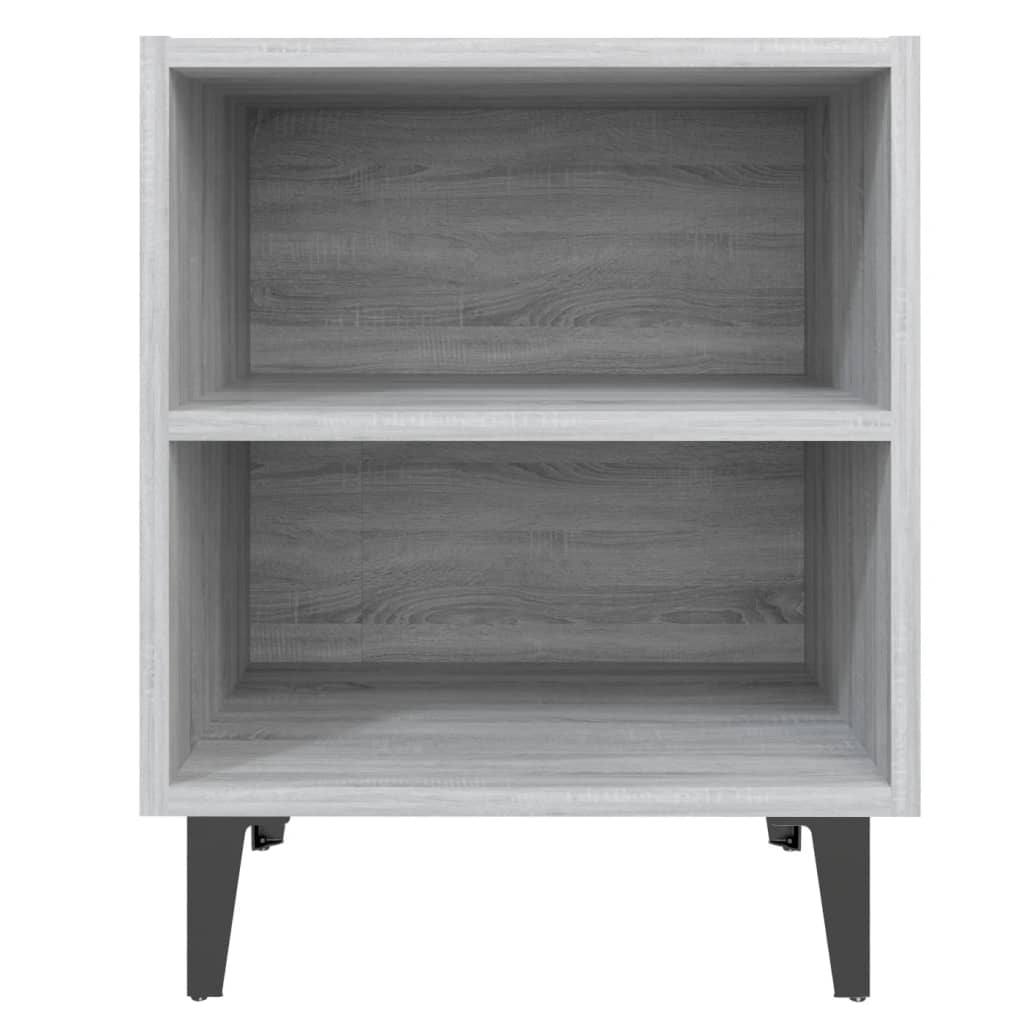 Bedside table with metal legs Gray Sonoma 40x30x50 cm
