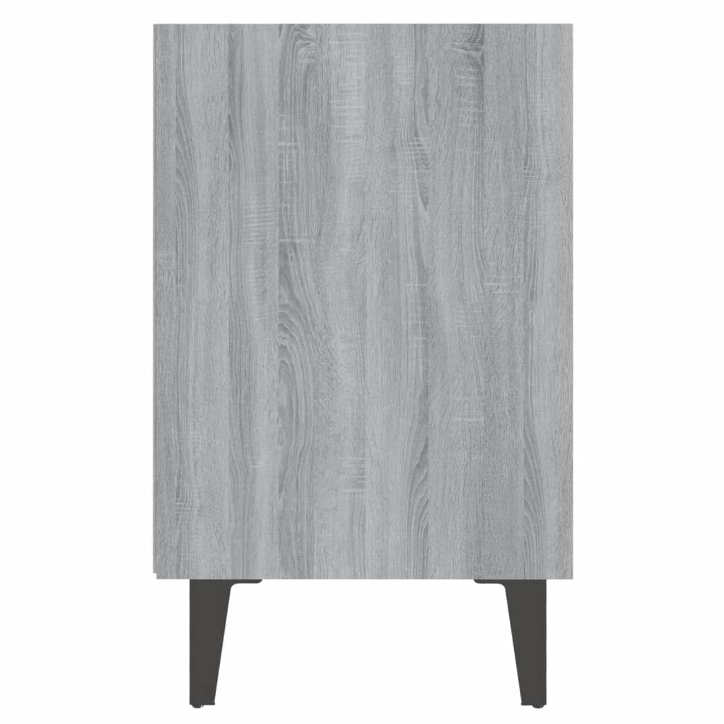 Bedside table with metal legs Gray Sonoma 40x30x50 cm