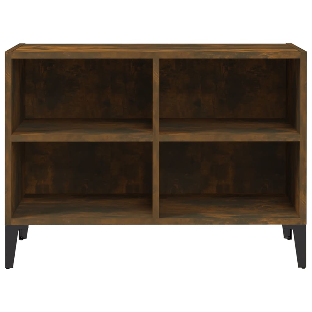 Meuble TV avec pieds en métal chêne fumé 69,5x30x50 cm