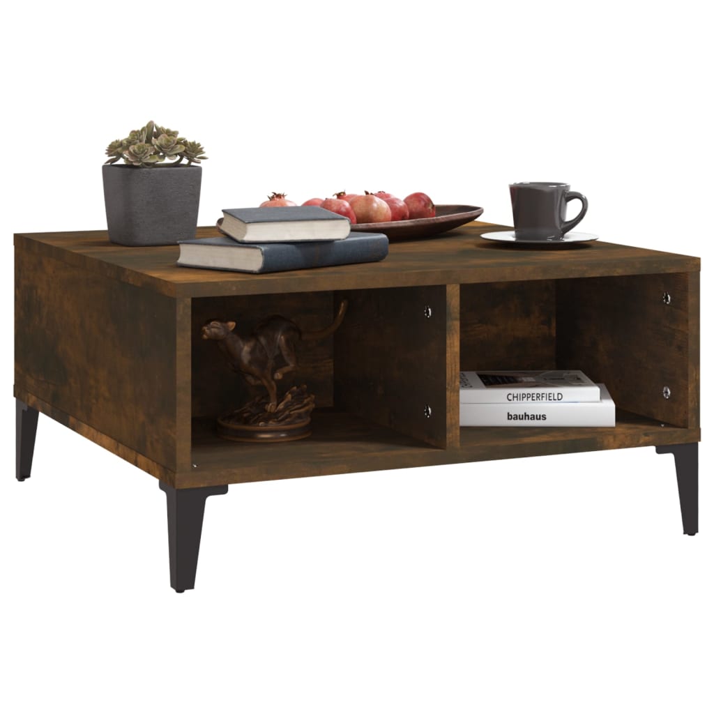 Coffee table smoked oak 60x60x30 cm wood material