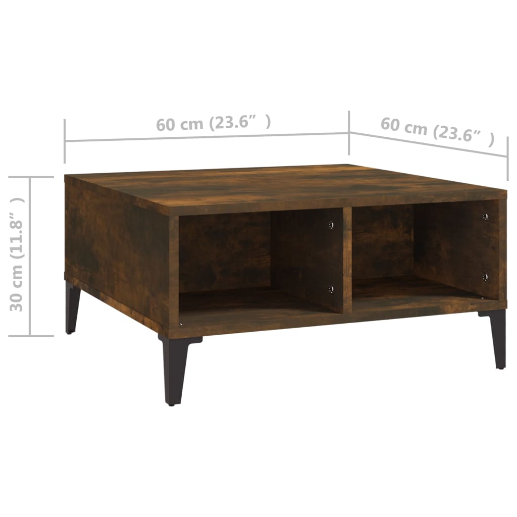 Coffee table smoked oak 60x60x30 cm wood material