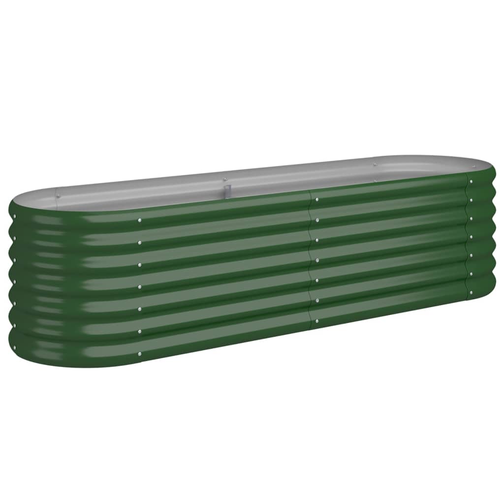Raised bed powder-coated steel 152x40x36 cm green