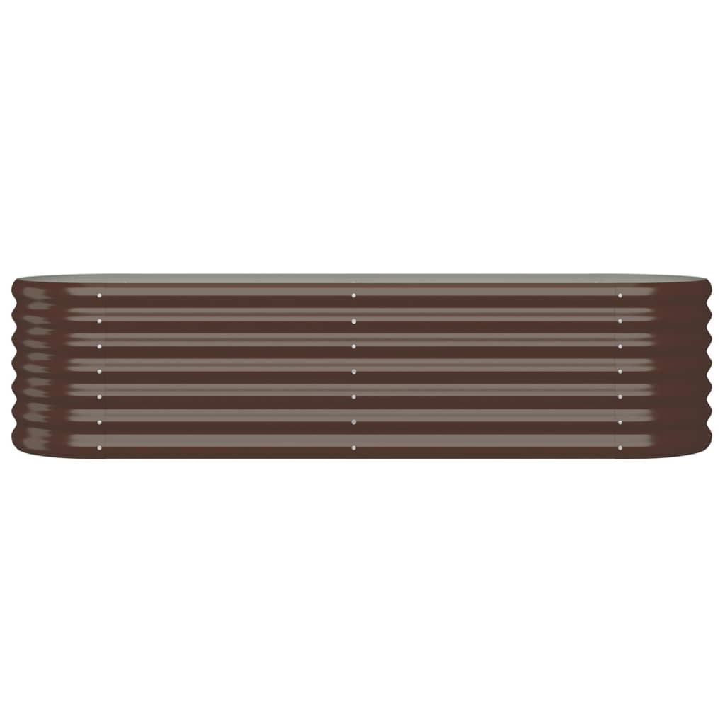 Raised bed powder-coated steel 152x40x36 cm brown