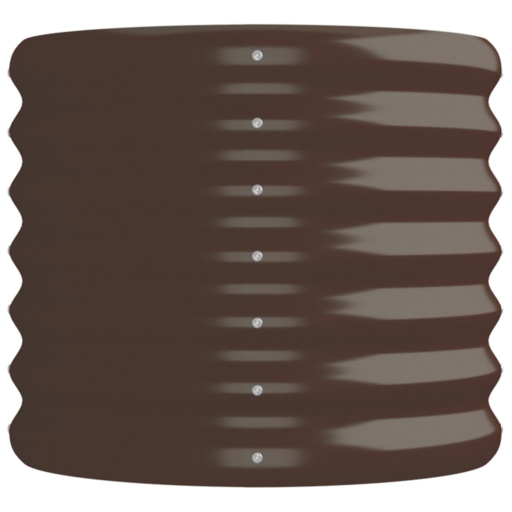 Raised bed powder-coated steel 152x40x36 cm brown