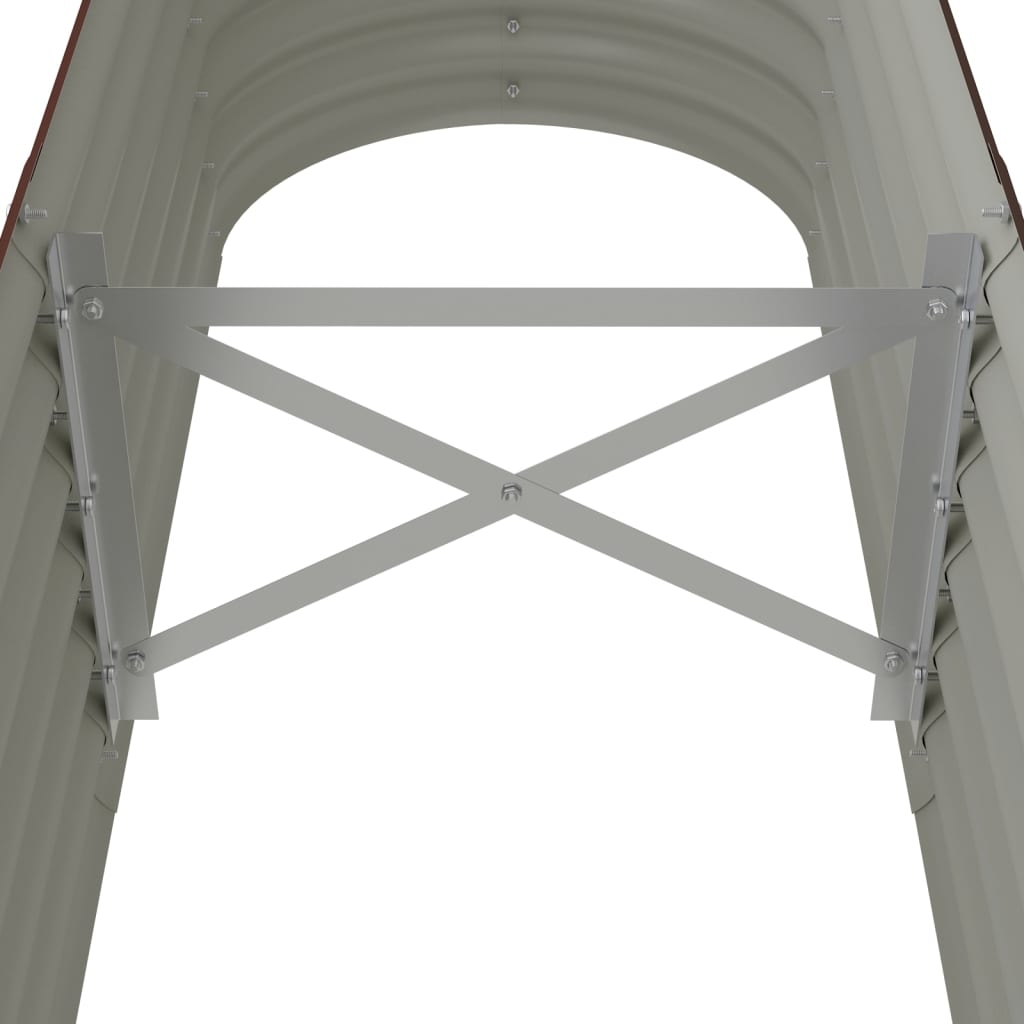 Raised bed powder-coated steel 152x40x36 cm brown