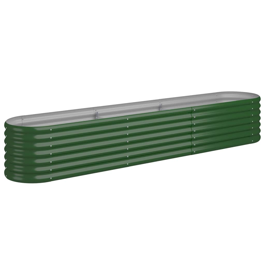 Raised bed powder-coated steel 224x40x36 cm green