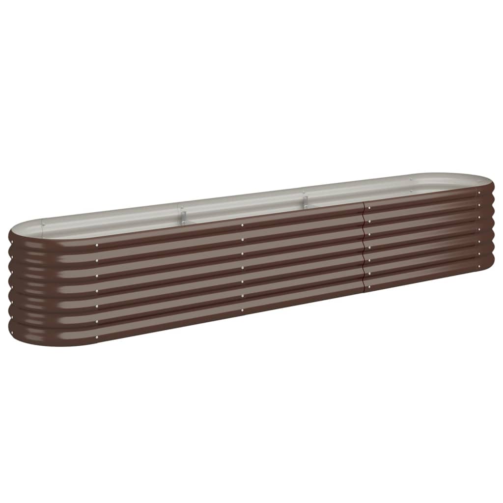 Raised bed powder-coated steel 224x40x36 cm brown