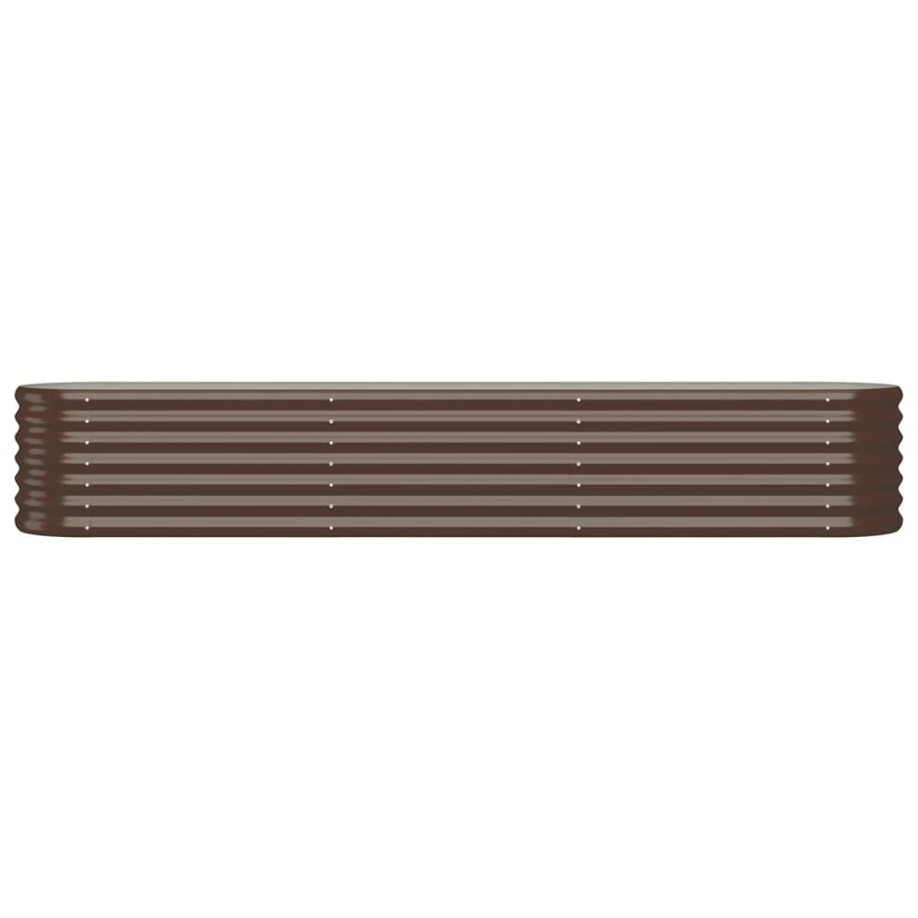 Raised bed powder-coated steel 224x40x36 cm brown