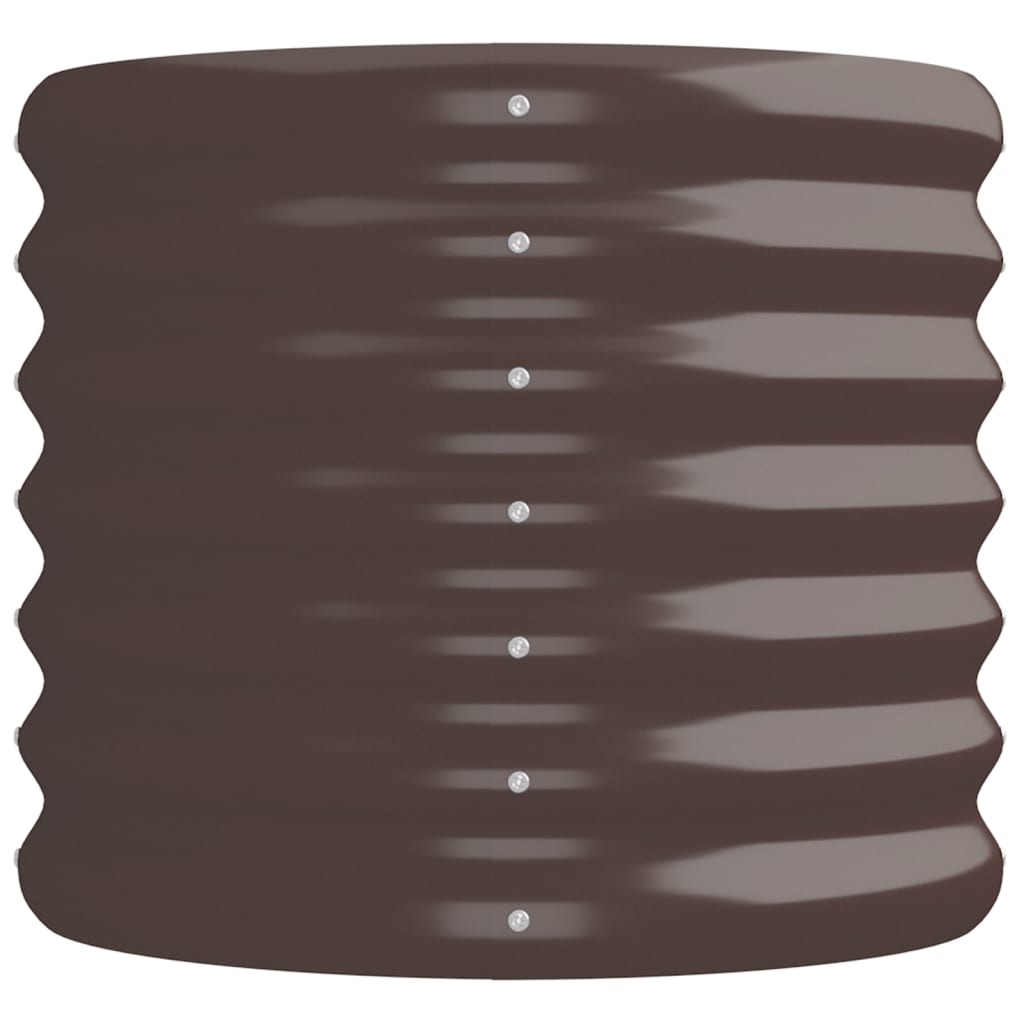 Raised bed powder-coated steel 224x40x36 cm brown