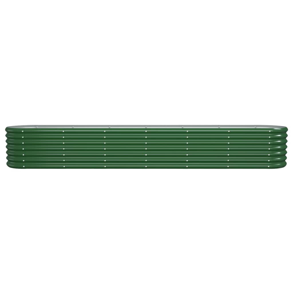 Raised bed powder-coated steel 260x40x36 cm green