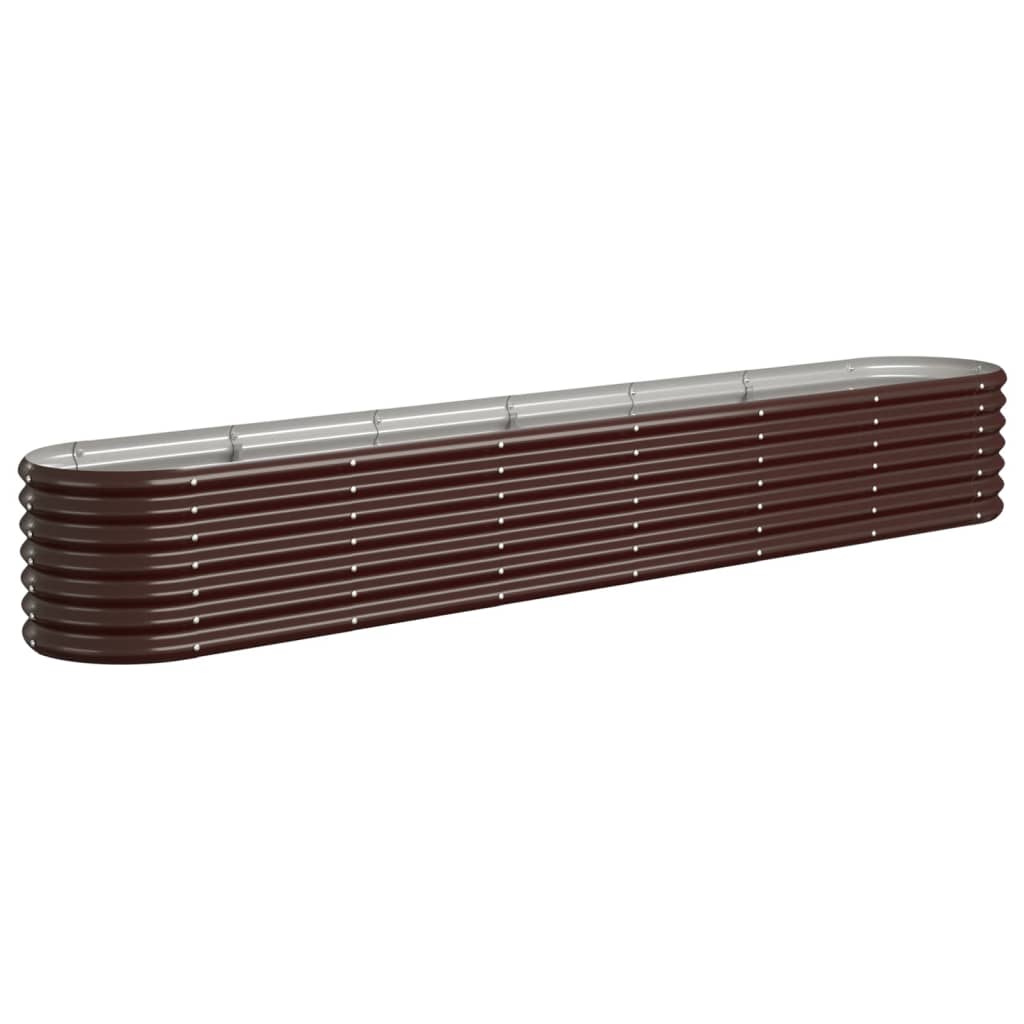 Raised bed powder-coated steel 260x40x36 cm brown