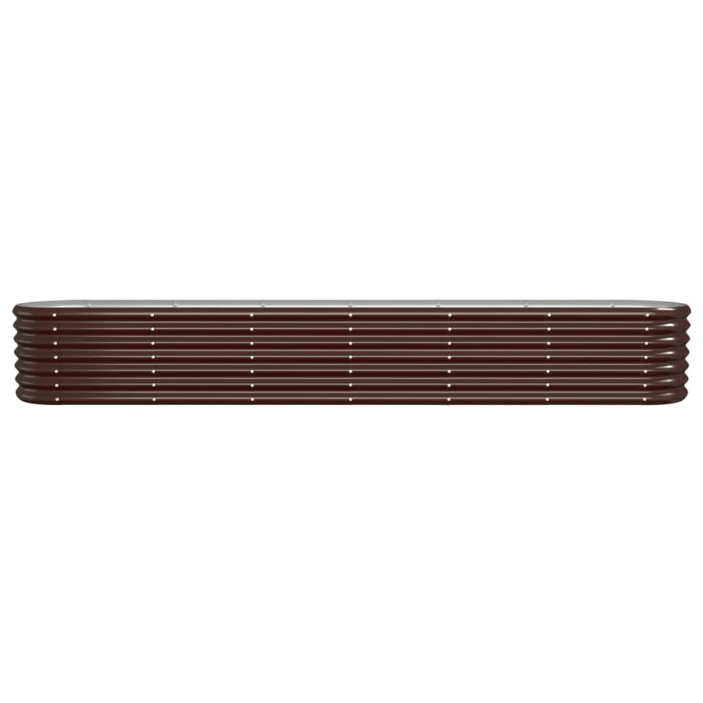 Raised bed powder-coated steel 260x40x36 cm brown