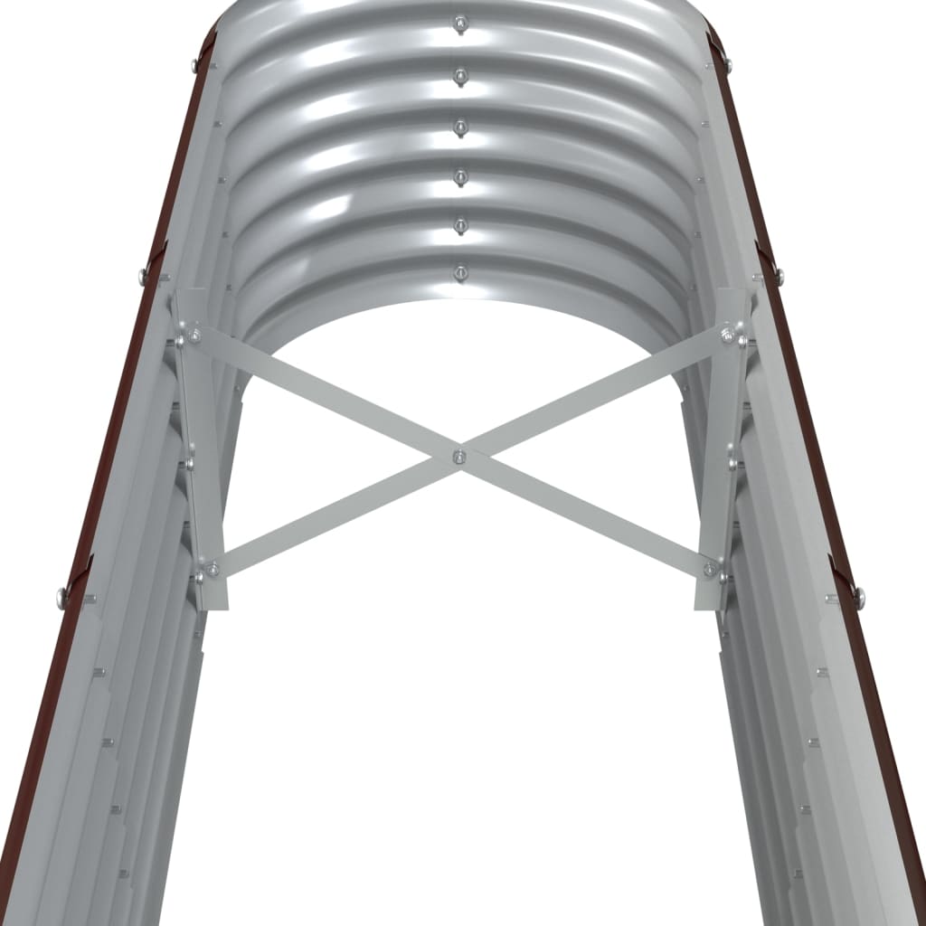 Raised bed powder-coated steel 260x40x36 cm brown