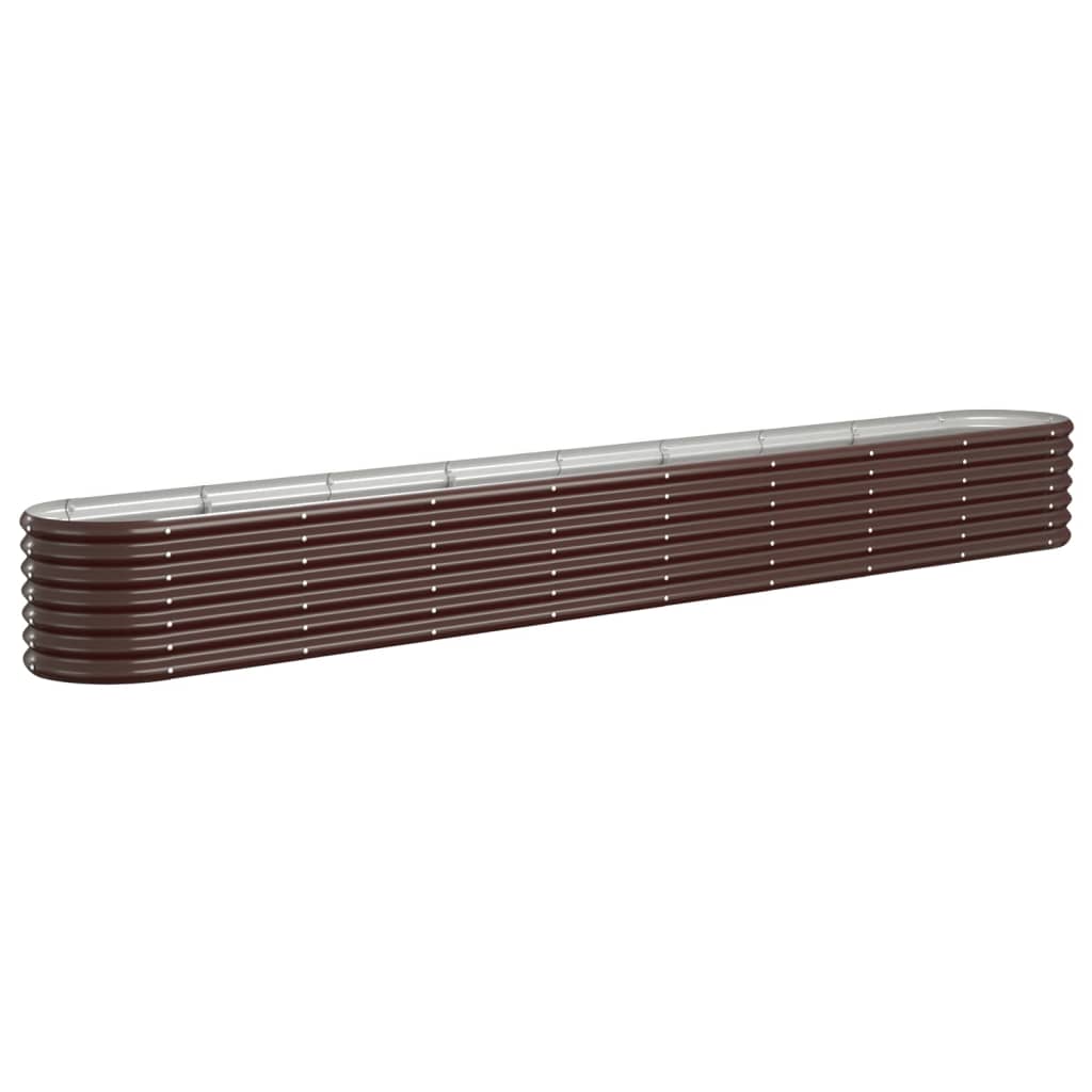 Hochbeet Verzinkter Stahl 332x40x36 cm Braun