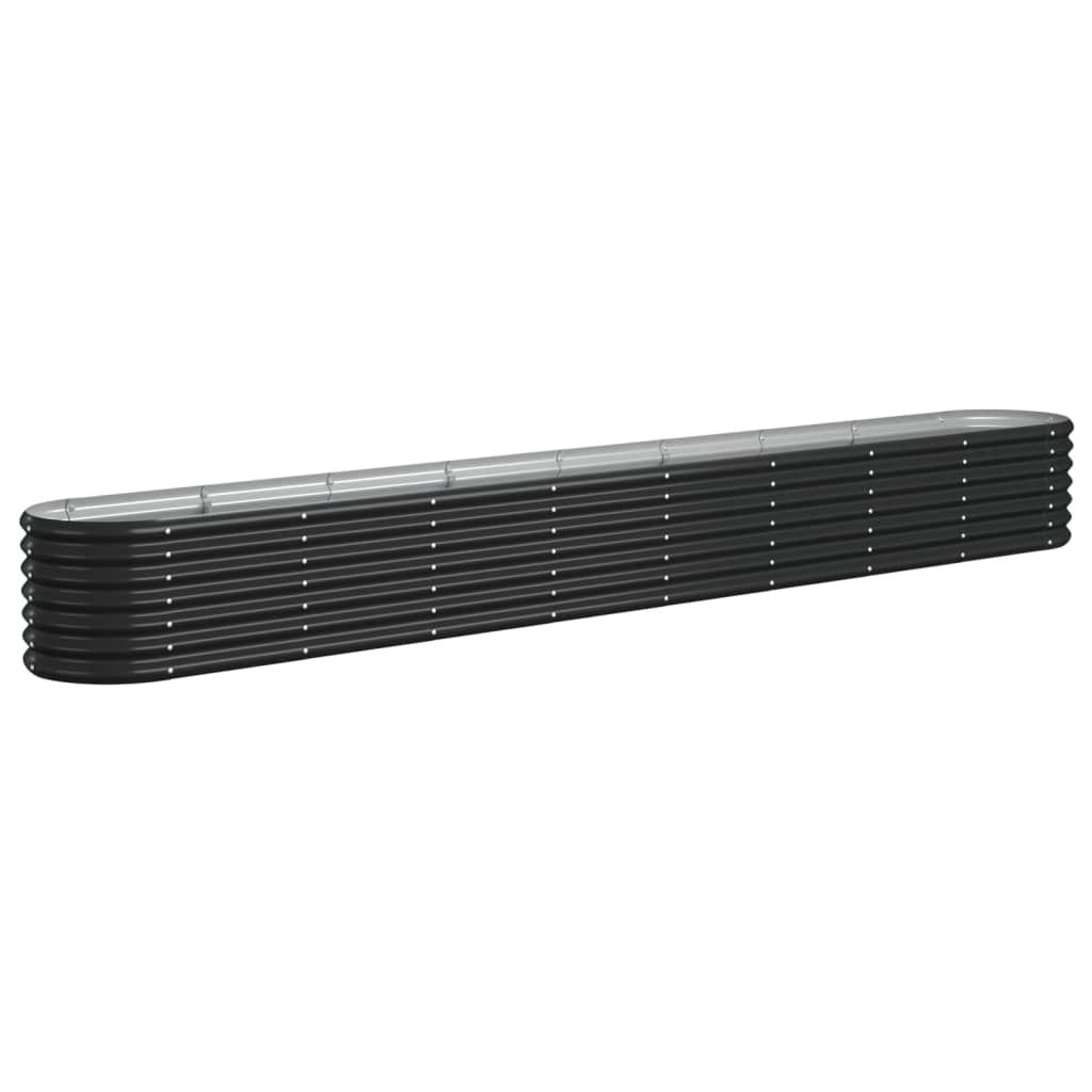 Raised bed powder-coated steel 332x40x36 cm anthracite