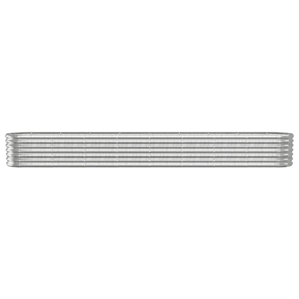 Raised bed powder-coated steel 332x40x36 cm silver