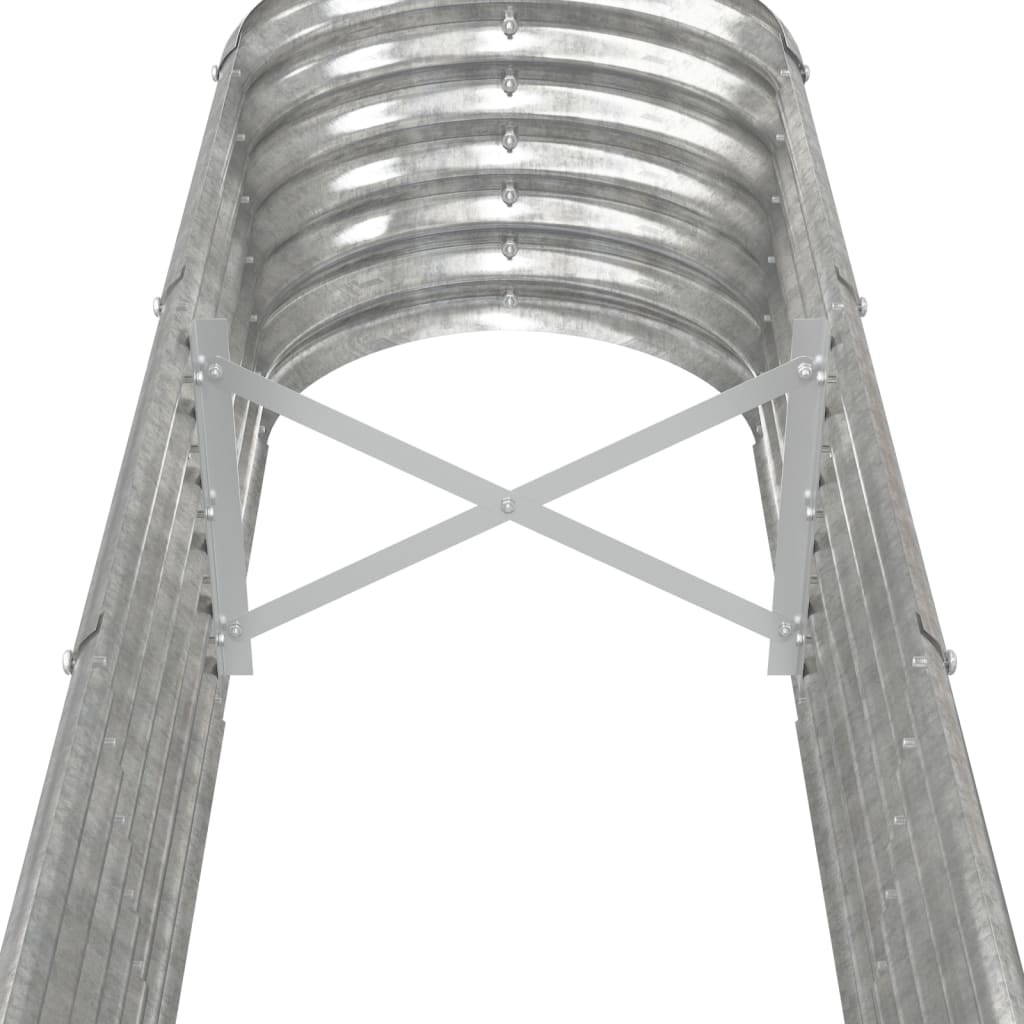 Raised bed powder-coated steel 332x40x36 cm silver