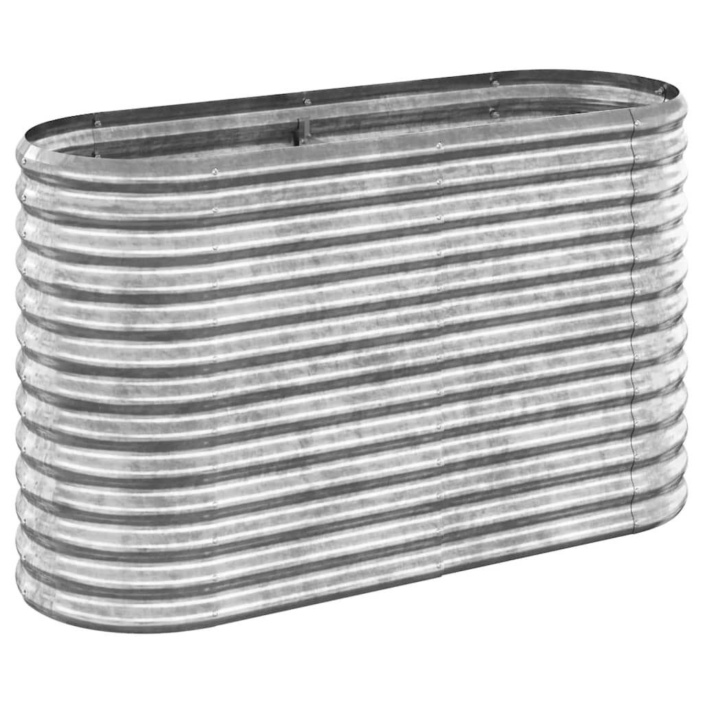 Hochbeet Verzinkter Stahl 114x40x68 cm Silbern