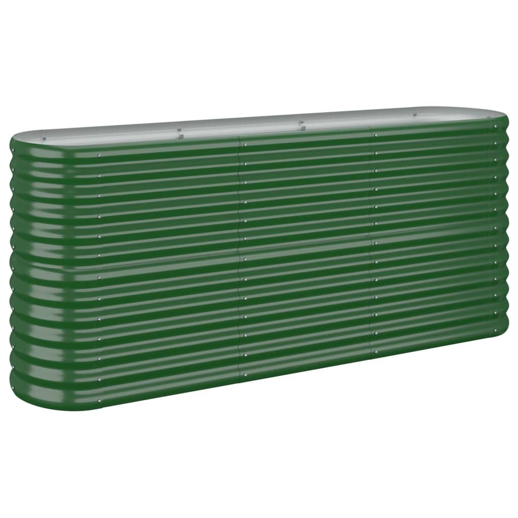 Raised bed powder-coated steel 152x40x68 cm green