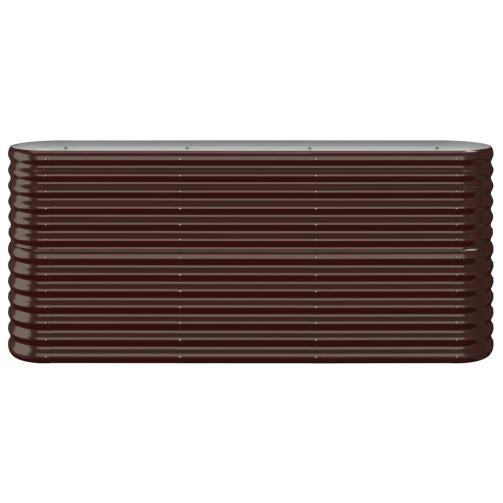 Raised bed powder-coated steel 152x40x68 cm brown