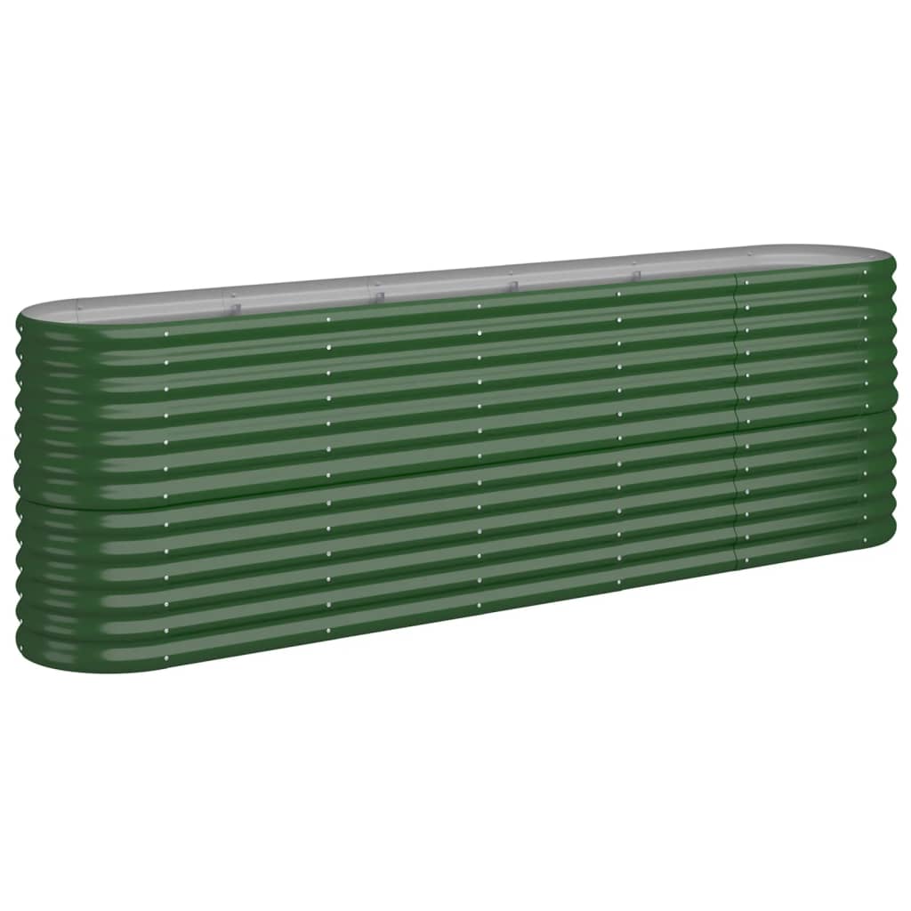 Raised bed powder-coated steel 224x40x68 cm green