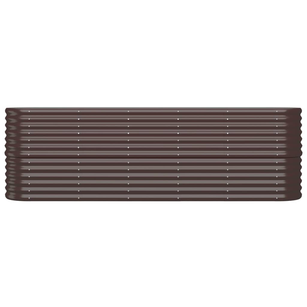 Raised bed powder-coated steel 224x40x68 cm brown