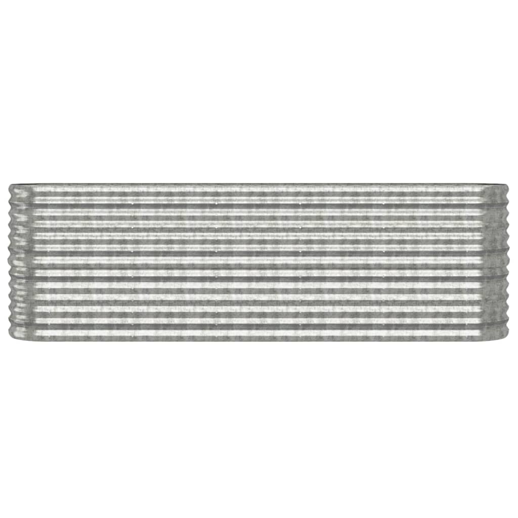 Hochbeet Verzinkter Stahl 224x40x68 cm Silbern