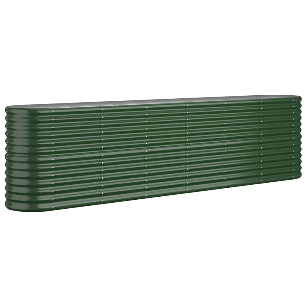 Lit surélevé en acier thermolaqué 260x40x68 cm vert