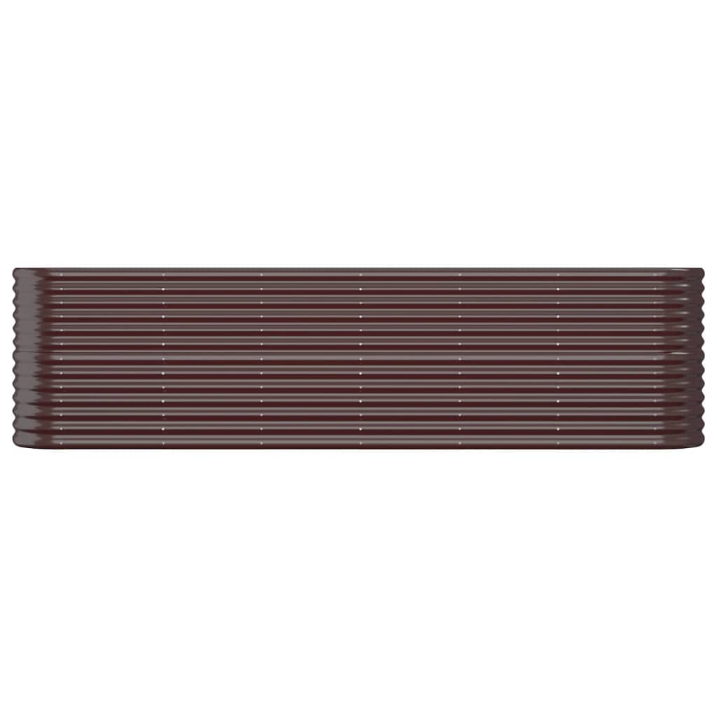 Raised bed powder-coated steel 260x40x68 cm brown