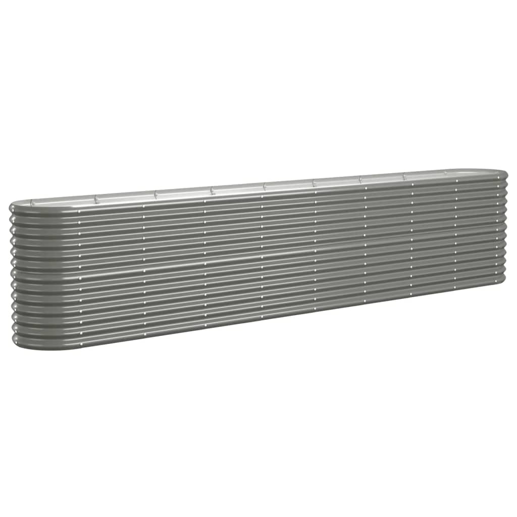 Raised bed powder-coated steel 332x40x68 cm grey