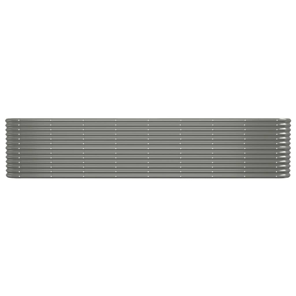 Raised bed powder-coated steel 332x40x68 cm grey