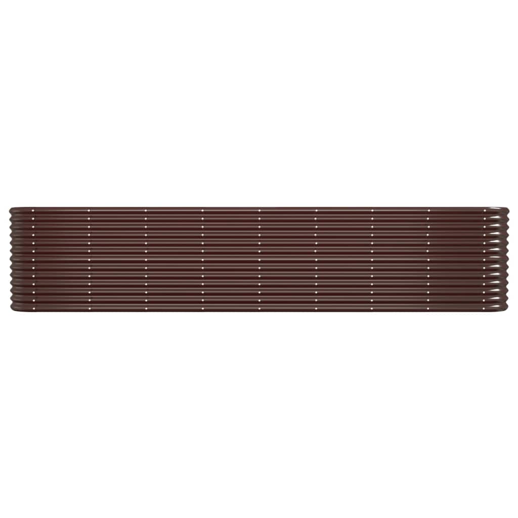 Raised bed powder-coated steel 332x40x68 cm brown