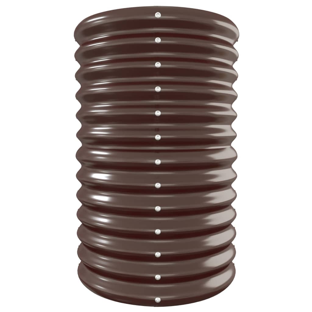 Raised bed powder-coated steel 332x40x68 cm brown